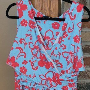 Lands End sleeveless wrap-style dress 1X plus size 16/18 worn once